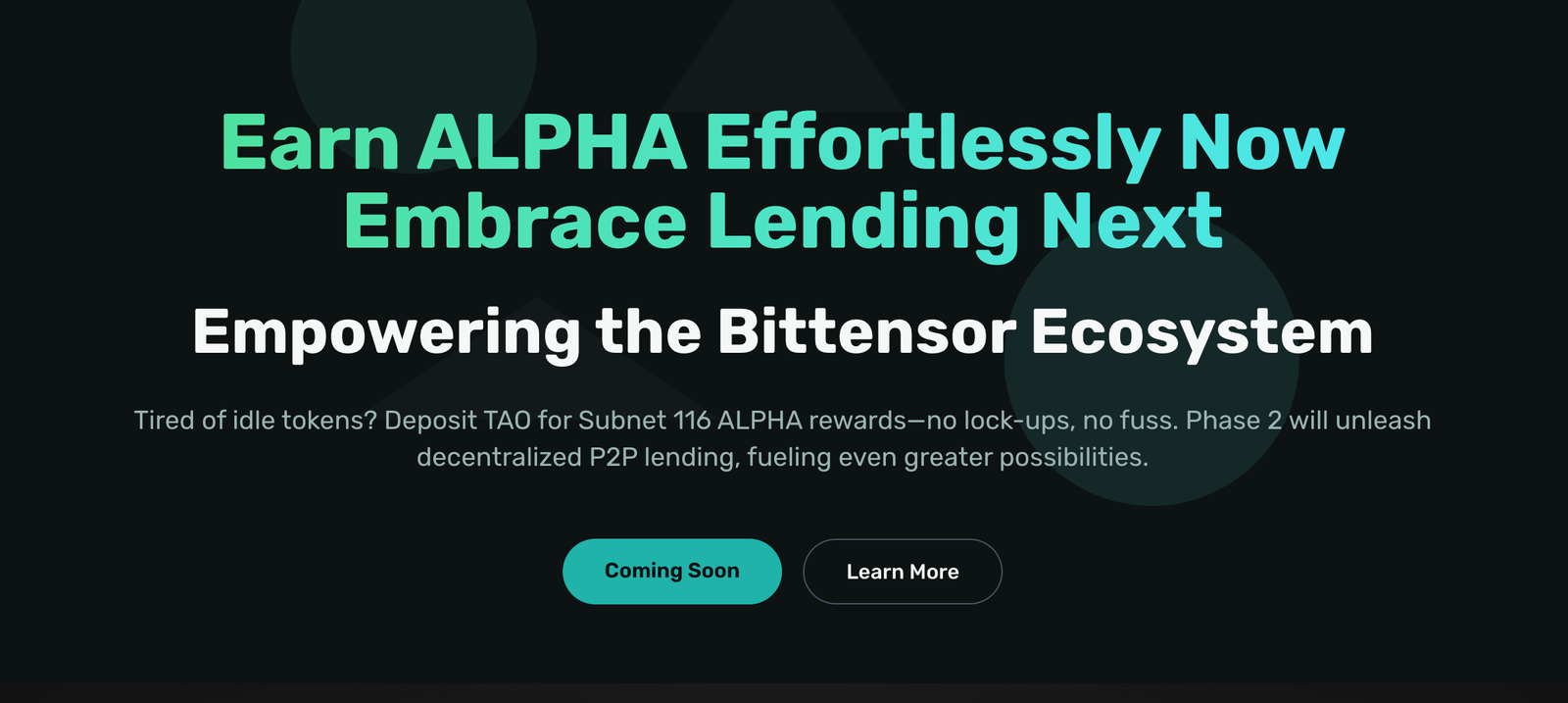 TaoLend: The Lending Protocol on Bittensor