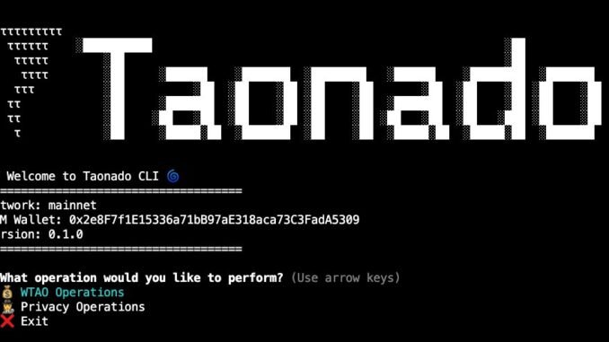 taodaily72 Taonado Cash Launches First Privacy Pool for Bittensor's $TAO Token