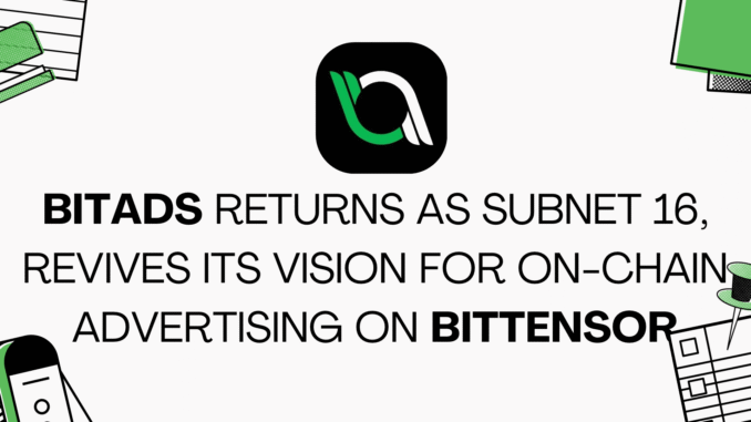 BitAds Returns as Subnet 16