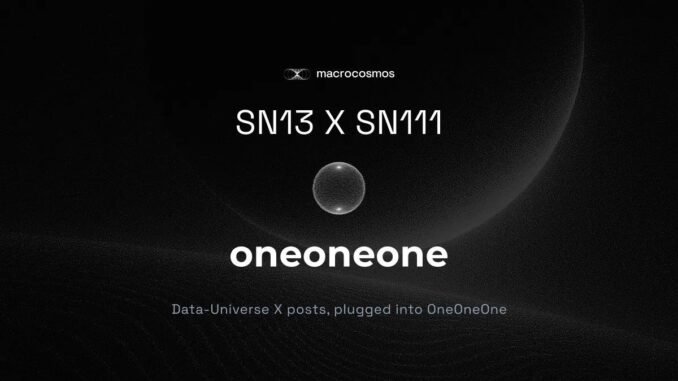 Subnet 111 Integrates Macrocosmos’s Gravity to Accelerate the Future of Authentic Data