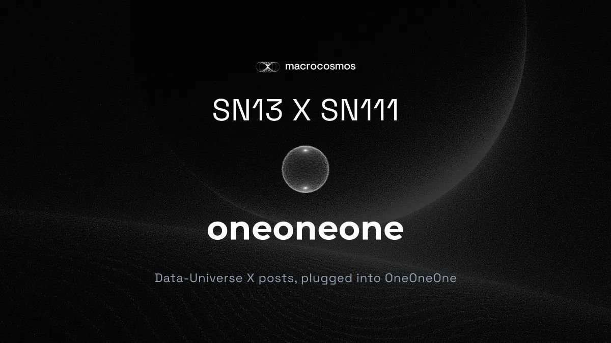 Subnet 111 Integrates Macrocosmos’s Gravity to Accelerate the Future of Authentic Data
