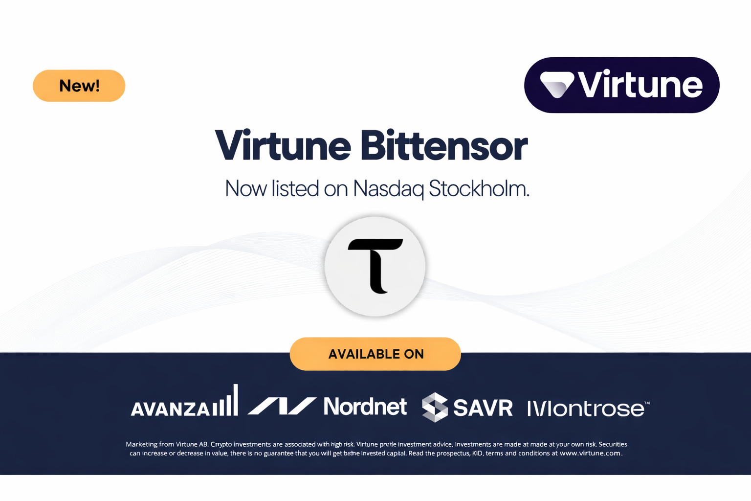 Virtune Lists Bittensor ETP on Nasdaq Stockholm
