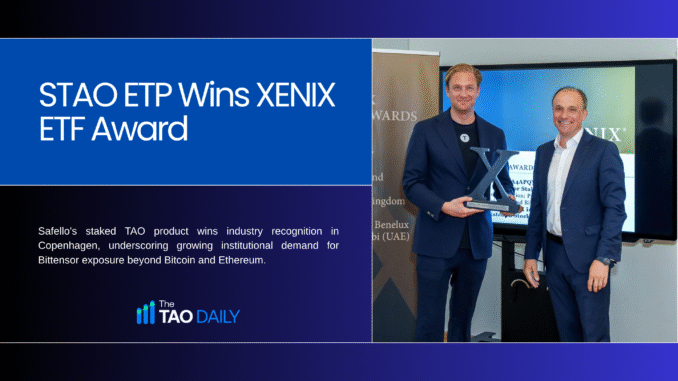 Europe's First Staked TAO ETP Takes Home Special Award at XENIX Nordics 2026