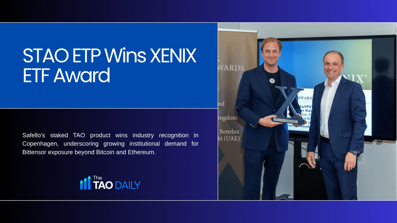Europe’s First Staked TAO ETP Takes Home Special Award at XENIX Nordics 2026