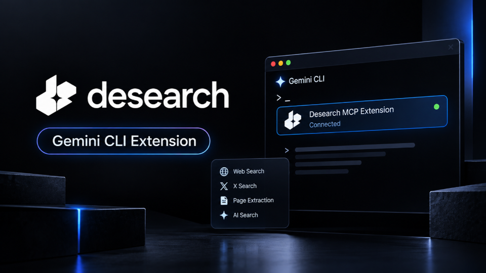 Desearch (SN22) MCP Comes to Gemini CLI, Bringing Real-Time Web and X Data to AI Agents